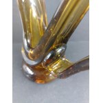 Glass oil lamp. Attributed to the Wołomin Glassworks