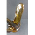 Glass oil lamp. Attributed to the Wołomin Glassworks