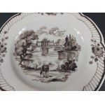 Dekoratívny tanier, ručne maľovaný. „Kúpeľne 1820“. Autorka: Zofia. Rok 1978.