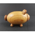 Wooden salt shaker. Pig.