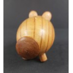 Wooden salt shaker. Pig.