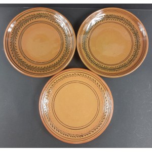 Set of 3 ceramic plates. Łysa Góra
