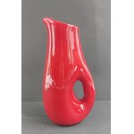 Wołomin Glassworks? Deep red vase | jug with a hole. Second half of the 20th century.