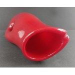 Wołomin Glassworks? Deep red vase | jug with a hole. Second half of the 20th century.