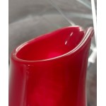 Wołomin Glassworks? Deep red vase | jug with a hole. Second half of the 20th century.
