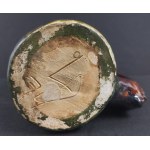 Leszek Dutka (1921 - 2014). Chope ornée d'un motif d'oiseaux. Céramique de Cracovie. 1974.