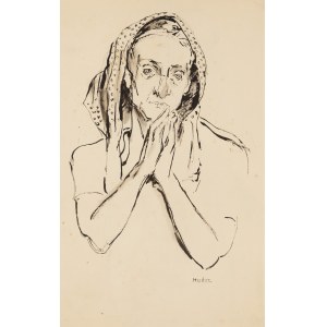 Maria Melania Mutermilch \ Mela Muter (1876 Varsavia - 1967 Parigi), Schizzo per il dipinto «Maternità con scena pastorale sullo sfondo» («Madonna con Bambino e San Giuseppe sullo sfondo») - recto / Studio di donna incinta - verso, anni '40 del XX secolo.