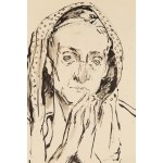 Maria Melania Mutermilch \ Mela Muter (1876 Varsavia - 1967 Parigi), Schizzo per il dipinto «Maternità con scena pastorale sullo sfondo» («Madonna con Bambino e San Giuseppe sullo sfondo») - recto / Studio di donna incinta - verso, anni '40 del XX secolo.