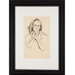 Maria Melania Mutermilch \ Mela Muter (1876 Varsavia - 1967 Parigi), Schizzo per il dipinto «Maternità con scena pastorale sullo sfondo» («Madonna con Bambino e San Giuseppe sullo sfondo») - recto / Studio di donna incinta - verso, anni '40 del XX secolo.
