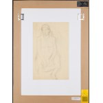 Maria Melania Mutermilch \ Mela Muter (1876 Varsavia - 1967 Parigi), Schizzo per il dipinto «Maternità con scena pastorale sullo sfondo» («Madonna con Bambino e San Giuseppe sullo sfondo») - recto / Studio di donna incinta - verso, anni '40 del XX secolo.