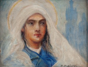 Stanisław Ignacy Poraj Fabijański (1865 - 1947 ), Madonna na tle Kościoła Mariackiego w Krakowie