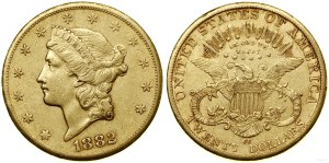 Stany Zjednoczone Ameryki (USA), 20 dolarów, 1882 CC, Carson City
