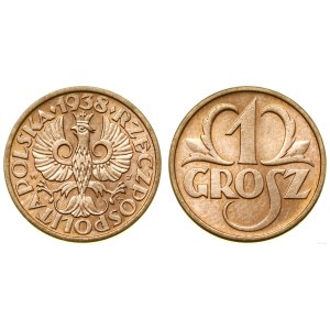 Poland, 1 grosz, 1938, Warsaw