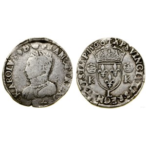 Francia, teston, 1566 L, Bayonne