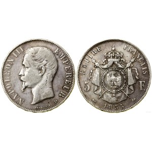 France, 5 francs, 1855 D, Lyon