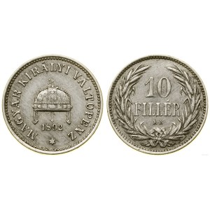 Hungary, 10 filler, 1892 KB, Kremnica