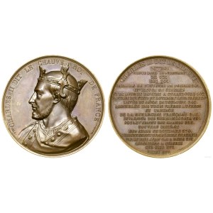 Francja, medal z serii władcy Francji - Karol II Łysy, 1839