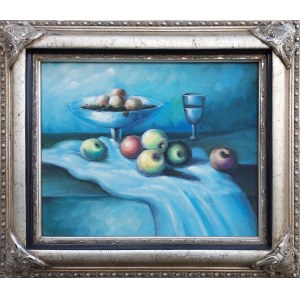Unbekannter Künstler, Blaues Stillleben, 2008