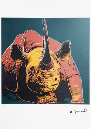 Andy Warhol (1928 - 1987), Black Rhinoceros, z serii ''Zagrożone gatunki''