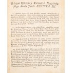 [August III]. An Account of the Wedding and Coronation of His Majesty King August III.