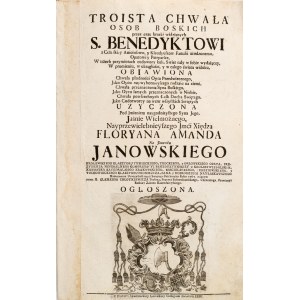 Klemens Chodykiewicz. The Threefold Glory of the Divine Persons, Briefly Revealed to St. Benedict... Lviv, 1767.