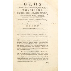 [The Four-Year Sejm]. Wojciech Suchodolski. Speech [...] following the joint session of the chambers, October 7, 1788. Warsaw, 1788.