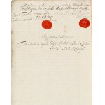 [The Krasicki Family] - Jan Krasicki (1704–1751), Castellan of Chełm, father of the poet Ignacy; Jan Tarło (1684–1750), Voivode of Sandomierz, General of the Podolia Region and the Crown Army — Agreement to cede half of the Rokietnica estate (currently in