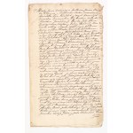 [The Krasicki Family] - Jan Krasicki (1704–1751), Castellan of Chełm, father of the poet Ignacy; Jan Tarło (1684–1750), Voivode of Sandomierz, General of the Podolia Region and the Crown Army — Agreement to cede half of the Rokietnica estate (currently in