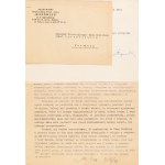 Mira Zimińska-Sygietyńska (1901–1997), actress, singer, director, educator, co-founder and director of the “Mazowsze” song and dance ensemble - Letter addressed to Prime Minister Józef Cyrankiewicz. Dated Warsaw, July 17, 1964. Typescript with autograph: 