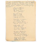 Ewa Szelburg-Zarembina (1899–1986), writer and poet — Manuscript of the short story “Dziwożony and Marysia from Czarny Dunajec.” No place, no date (before 1958).