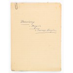 Ewa Szelburg-Zarembina (1899–1986), writer and poet — Manuscript of the short story “Dziwożony and Marysia from Czarny Dunajec.” No place, no date (before 1958).