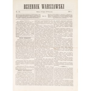 Dziennik Warszawski. 1865. Vol. 2. Issues: 178 (August 12), 188 (August 25), 194 (September 1); 3 issues in total.