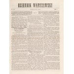 Dziennik Warszawski. 1865. Numery: 164 (13/25 lipca), 176 (29 lipca/10 sierpnia), 185 (10/22 sierpnia), 196 (22 sierpnia/3 września), 216 (18/30 września), 222 (25 września/7 października); łącznie sześć zeszytów.