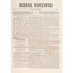 Dziennik Warszawski. 1865. Numery: 164 (13/25 lipca), 176 (29 lipca/10 sierpnia), 185 (10/22 sierpnia), 196 (22 sierpnia/3 września), 216 (18/30 września), 222 (25 września/7 października); łącznie sześć zeszytów.