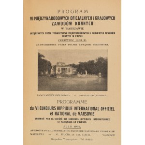 Międzynarodowe Oficjalne Zawody Konne Warszawa. Program. Środa 7 Czerwca. [Warszawa 1933].