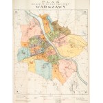 Map of the Capital City of Warsaw. Includes a list of new street names. Produced in July 1919 by the Surveying Section of the Construction Department of the Warsaw City Council. A. Hurkiewicz and Ska Printing House. Artistic typesetting by W. Główczewski.