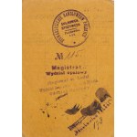 [Łódź]. Documents of everyday life: coal ration cards from 1917–1918 (2 items); monthly passes from 1930–1933 (3 items); an honorary ticket to a sports circus for the International Wrestling Champions Tournament (no year).
