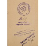 [Łódź]. Documents of everyday life: coal ration cards from 1917–1918 (2 items); monthly passes from 1930–1933 (3 items); an honorary ticket to a sports circus for the International Wrestling Champions Tournament (no year).