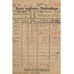 [Łódź]. Documents of everyday life: coal ration cards from 1917–1918 (2 items); monthly passes from 1930–1933 (3 items); an honorary ticket to a sports circus for the International Wrestling Champions Tournament (no year).