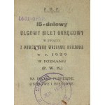 [Poznań - General National Exhibition]. Weekly ticket booklet, dated September 26, 1929 [and:] a 15-day discounted regional ticket issued in connection with the General National Exhibition of 1929 in Poznań.