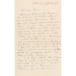 [Collections - Artur Grottger, Jan Matejko]. Two letters from Marian Gorzkowski to Edward Rejcher. Dated Kraków, December 9 and 14, 1895.