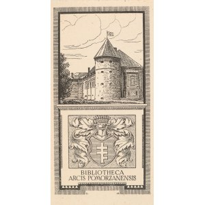[The Potocki Family of Pomorzany] - Ex-libris “Bibliotheca Arcis Pomorzanensis.” R. Mękicki. 1928.