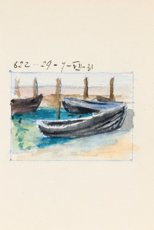 Soter August JAXA-MAŁACHOWSKI (1867-1952), Łodzie w porcie, 1931