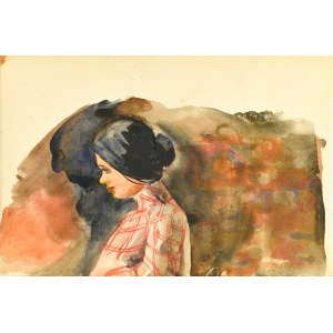 Emilia KNAUSÓWNA (1883-1924), Schizzo di un busto di donna raffigurata di profilo sinistro