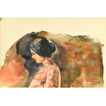 Emilia KNAUSÓWNA (1883-1924), Szkic popiersia kobiety ukazanego z lewego profilu
