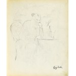 Eugeniusz ZAK (1887-1926), Mężczyzna siedzący przy stoliku kawiarnianym (Pont-Aven?)
