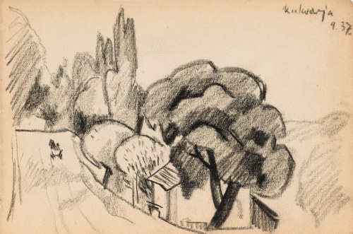 Kazimierz PODSADECKI (1904-1970), Pejzaż z Kalwarii Zebrzydowskiej, wrzesień 1937