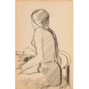 Kazimierz PODSADECKI (1904–1970), Sketch of a Seated Woman Shown in Left Profile, September 1937