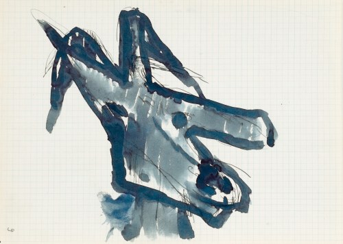 Jerzy PANEK (1918-2001), Głowa kozy na, 1964 [14 sierpnia]. Rysunek ze 
