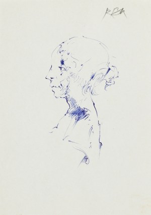 Roman BANASZEWSKI (1932-2021), Szkice popiersia kobiety z lewego profilu